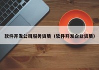 软件开发公司服务资质（软件开发企业资质）