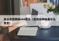 自适应型网站seo优化（自适应网站是什么意思）