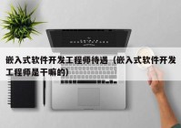 嵌入式软件开发工程师待遇（嵌入式软件开发工程师是干嘛的）